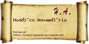 Hodács Annamária névjegykártya