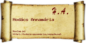 Hodács Annamária névjegykártya